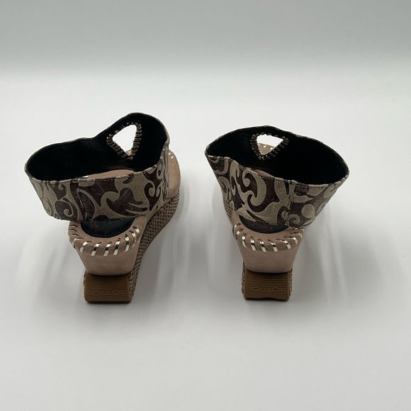 Modzori Lucia Reversible Wedge Sandals Black Tan Metallic Travel Size 9 Boho - Picture 11 of 16